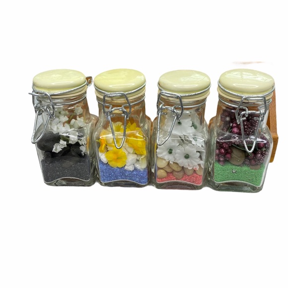 Napa Creations Wooden Faux Flowers Jars Holder - Picture 2 of 10